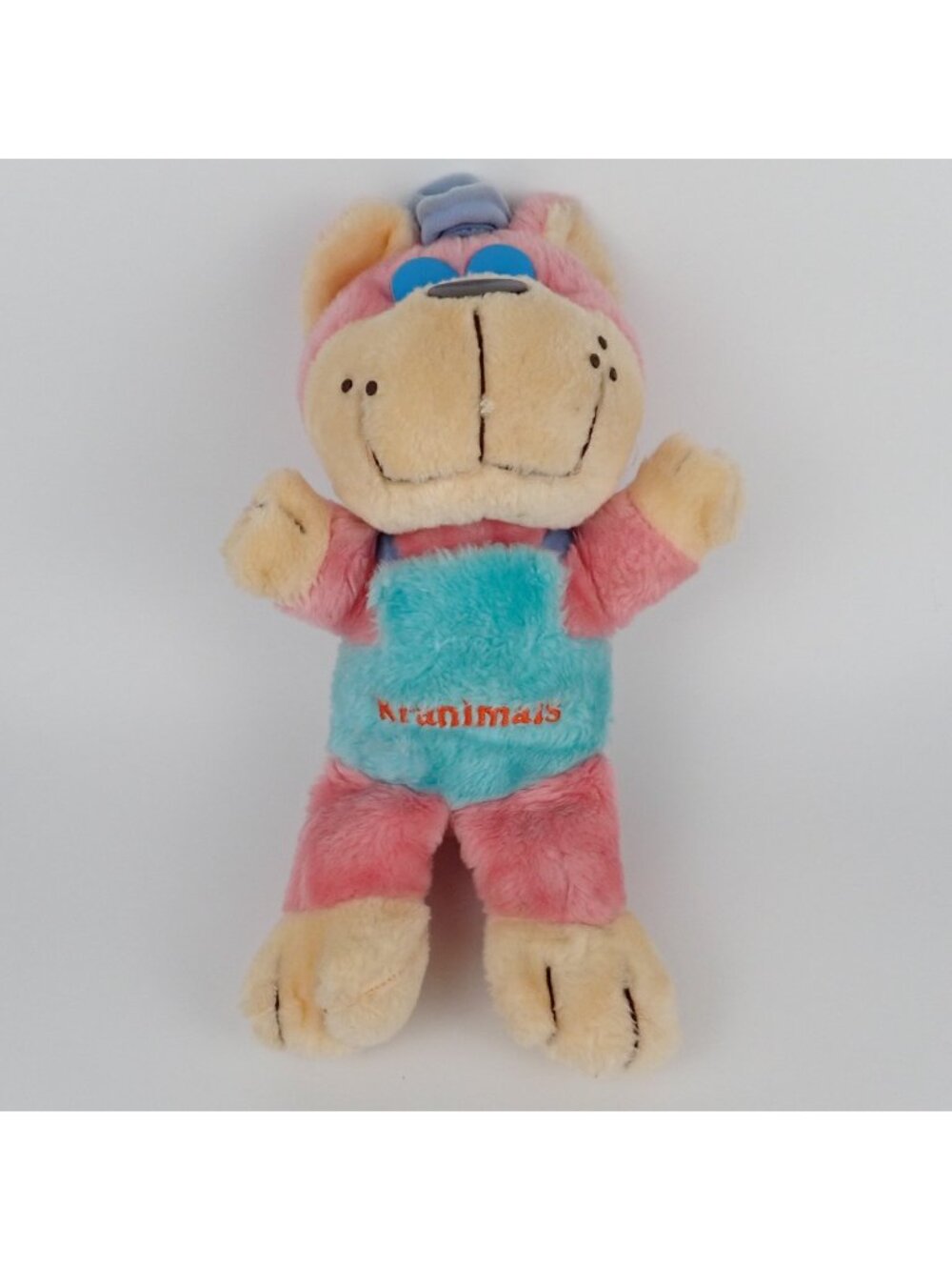 Vintage Kramimals Plush Stuffed Bear Kmart 1985 Pink Teal 14” Rare